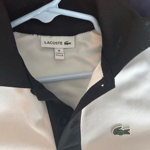 Size 8 Boys Lacoste short sleeve shirt
